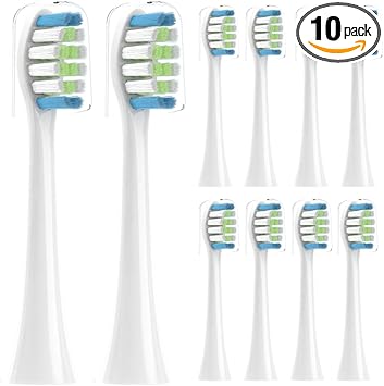 10 cabezales de cepillo adecuados para cepillos de dientes (blanco)